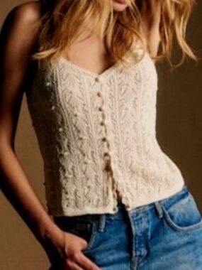 ー
Sezane
Sezane Francisco Ivory Cream knit Tank top Cottagecore
Boho Size Medium